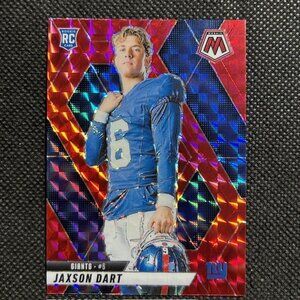 2025 Panini Mosaic Jaxson Dart #288 Rookie Variation Red Mosaic Prizm RC Giants